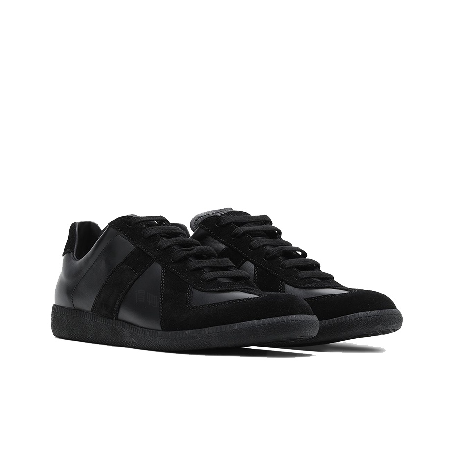 Maison Margiela Men's Black Leather & Suede Sneakers – Black Interior